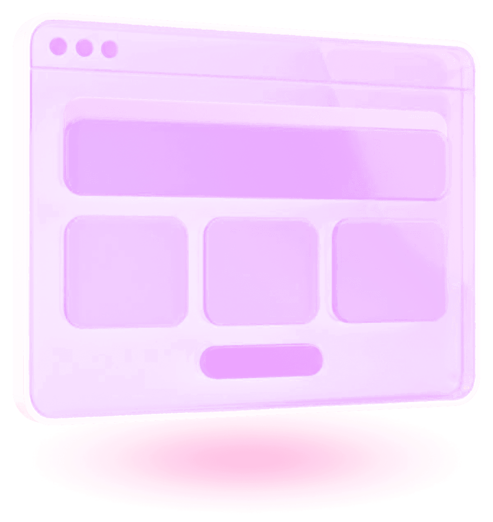 3D render of a browser window with a website layout, illustrating a bilingual Arabic and English website